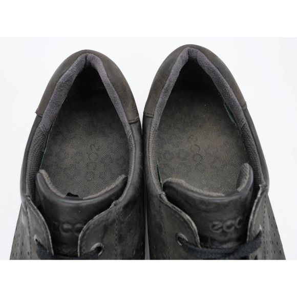 Ecco Golf Shoes Mens 12 Gray Leather Perforated Spikeless Lace Up Low Top - Picture 8 of 12